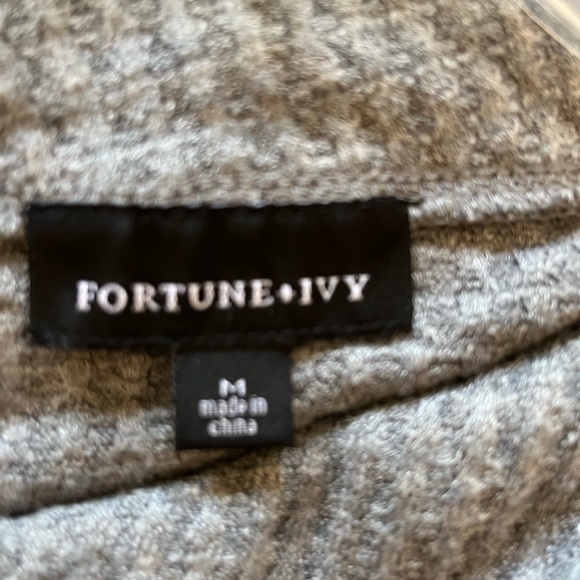 Light Grey Fortune Ivy Cowl Neck Side Button Sweater Size Medium - Picture 5 of 5